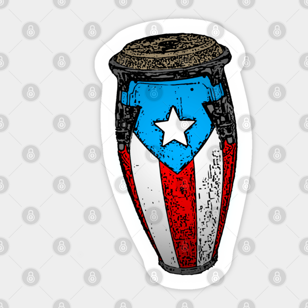 Puerto Rican Flag Conga Drum Puerto Rico Sticker TeePublic